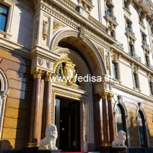 Stylish Hotel Elevation Design with LED Lighting No-7322