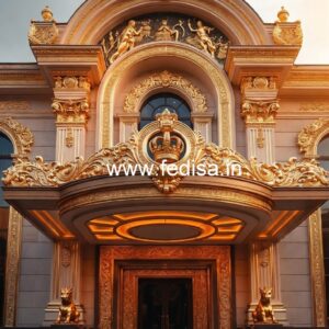 Modern Hotel Elevation Design with Marble Finish No-7334