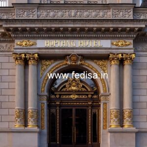 Hotel Elevation Design with Elegant Entrance No-7358
