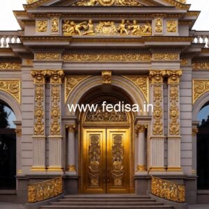 Hotel Front Elevation Design with Decorative Lighting No-7361