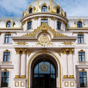 Hotel Elevation Design with Modern Structural Style No-7373