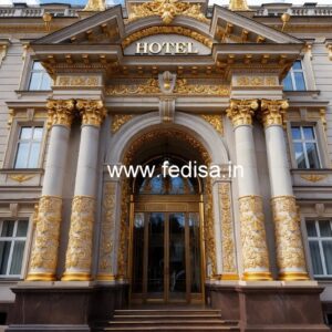 Luxury Hotel Elevation Design with Balcony Lighting No-7375