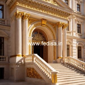 Hotel Elevation Design with Elegant Exterior Finish No-7397