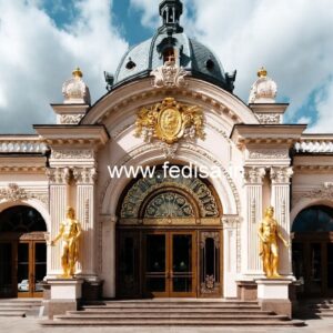 Modern Hotel Exterior Elevation with Luxury Appeal No-7611