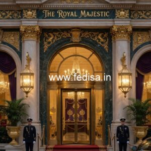 Luxury Hotel Front Elevation with Lighting No-7641