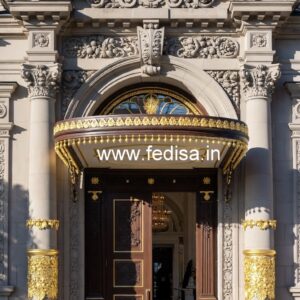Elegant Hotel Elevation Design with Luxury Appeal No-7663