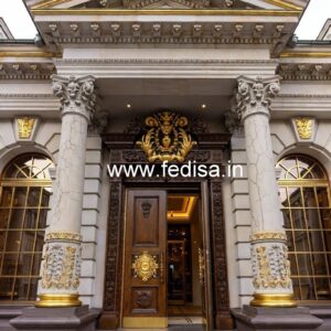 Luxury Hotel Front View with Elegant Lighting No-7750