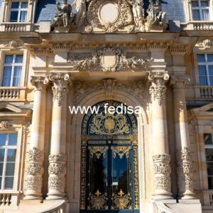 Luxury Hotel Front Elevation with Artistic Appeal No-7777
