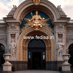Stylish Hotel Entrance Architecture and Gate Design No-7825