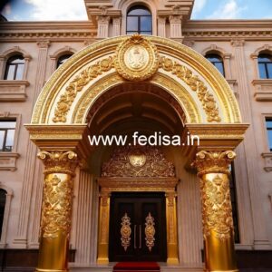 Hotel Entrance Gate Design with Wooden Elements No-7851