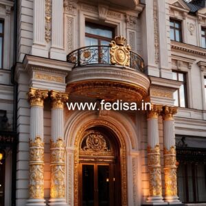 Hotel Elevation Design with Glass and Lighting No-7911