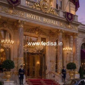 Grand Hotel Elevation Design with Elegant Detailing No-7924