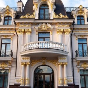 Hotel Elevation Design with Modern Balcony Style No-7929