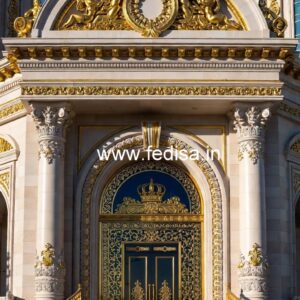 Hotel Elevation Design with Artistic Architecture No-7932