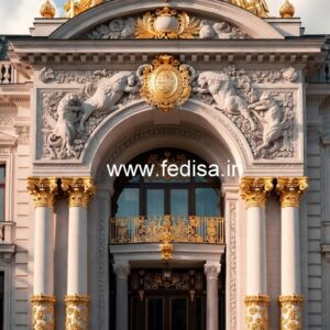 Modern Hotel Elevation Design with Marble Finish No-7934