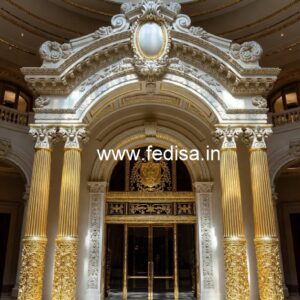 Hotel Elevation Design with Stone Cladding Style No-7954