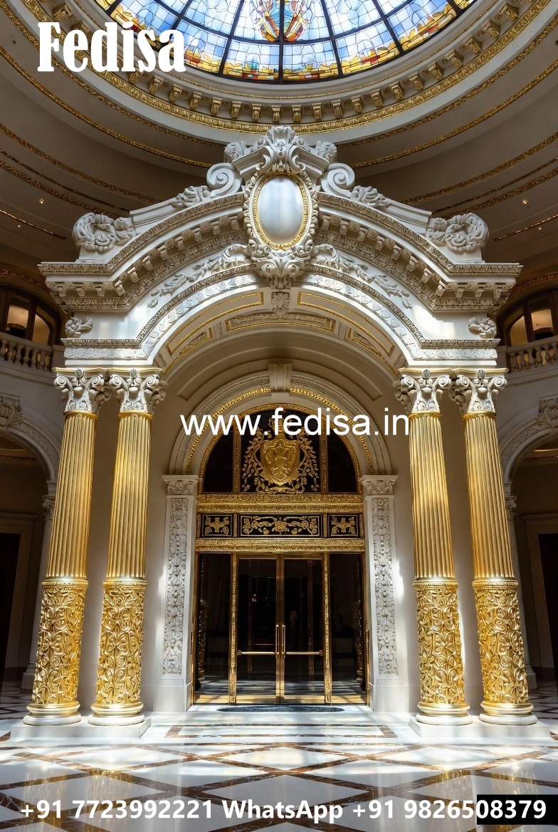 Hotel Elevation Design with Stone Cladding Style No-7954