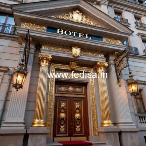 Hotel Elevation Design with Modern Window Style No-7964