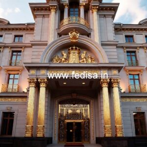 Hotel Front Exterior Design with Artistic Touch No-7971
