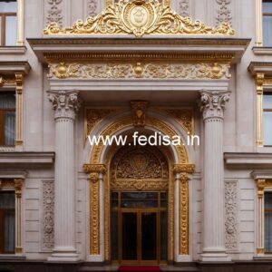 Luxury Hotel Elevation Design with Balcony Lighting No-7975