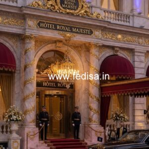 Elegant Hotel Exterior Design with Glass Panels No-7979