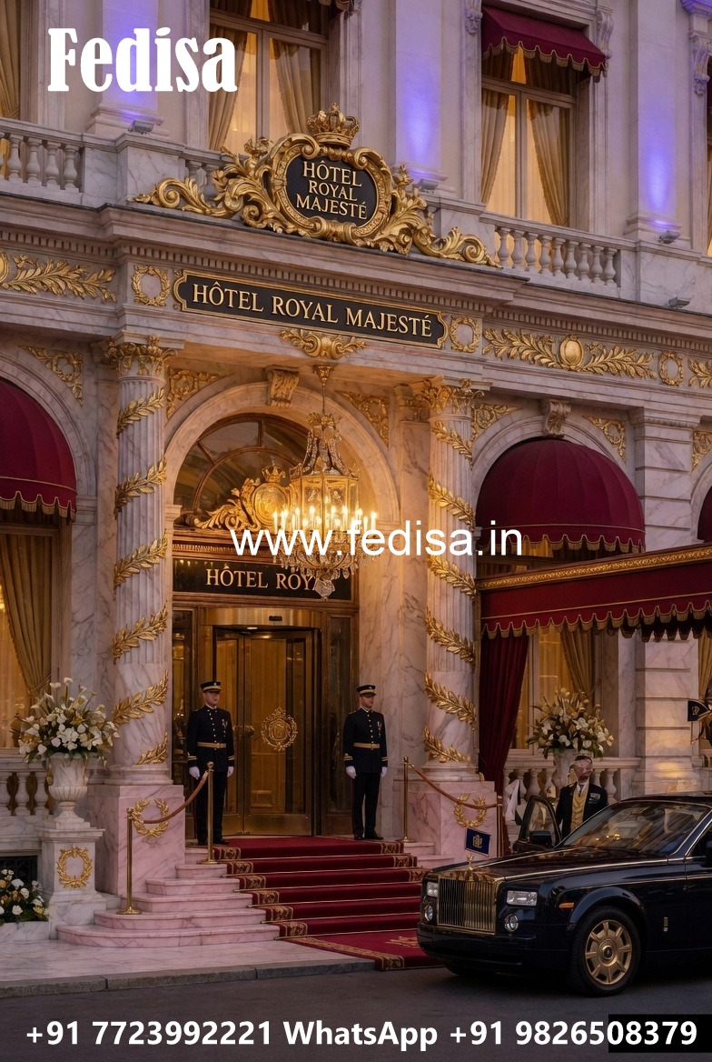 Elegant Hotel Exterior Design with Glass Panels No-7979