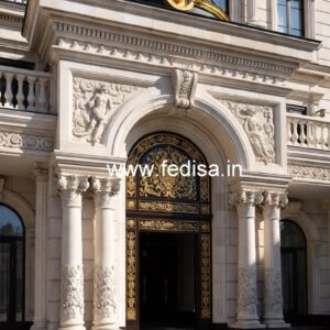 Luxury Resort Elevation Design with Elegant Facade No-7986