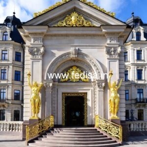 Luxury Hotel Front Design with Glass Panels No-8248