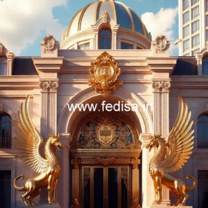 Luxury Hotel Exterior with Decorative Lighting No-8307
