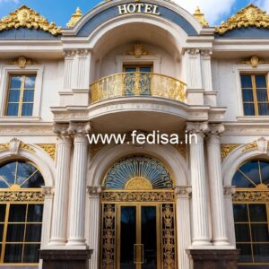Luxury Hotel Elevation Design with Marble Texture No-8321