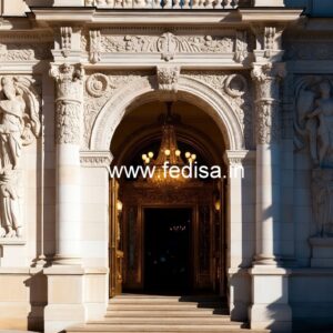 Modern Luxury Hotel Exterior with Stone Finish No-8362