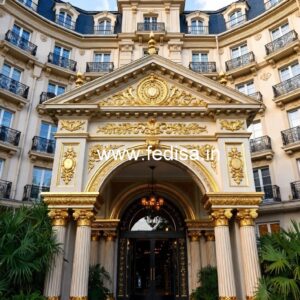 Luxury Hotel Exterior with Modern Glass Panels No-8366