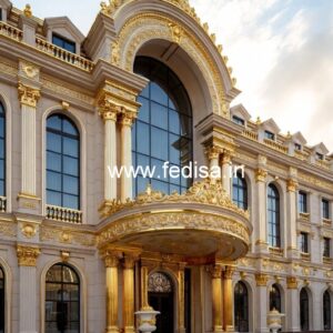 Modern Luxury Hotel Exterior with Elegant Lines No-8383