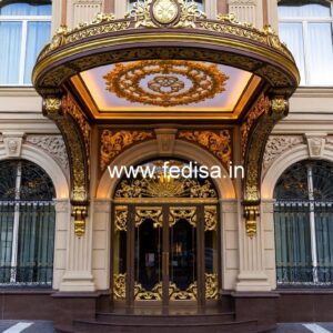 Hotel Entrance Gate Design with Brass and Glass Finish No-8410