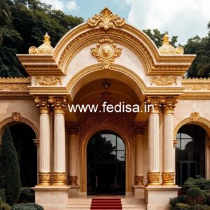 Hotel Main Entrance Gate Design with Decorative Panels No-8437