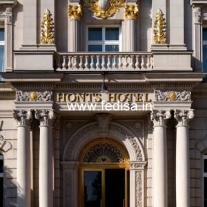 Elegant Hotel Gate Design with Modern Finishing No-8453