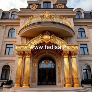 Hotel Front Gate Design with Stylish Facade No-8461