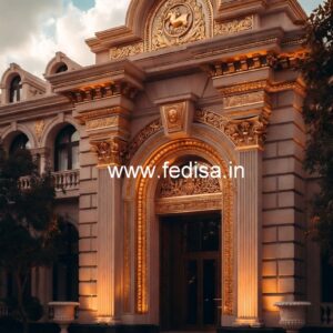 Elegant Hotel Main Gate Design with Artistic Finish No-8474