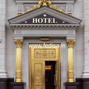 Hotel Main Gate Design with Decorative Metalwork No-8480