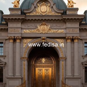 Elegant Hotel Gate Design with Brass Detailing No-8486