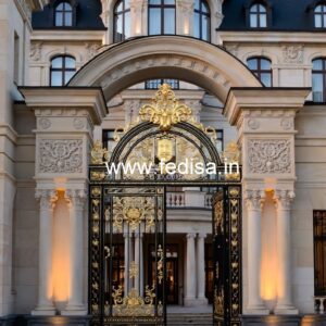 Luxury Hotel Front Gate Design with Glass Panels No-8489