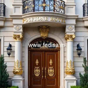 Hotel Elevation Design with Glass and Lighting No-8511