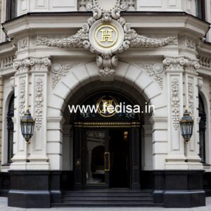 Hotel Elevation Design with Contemporary Glass Facade No-8525
