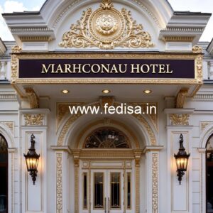 Hotel Front Elevation Design for Commercial Buildings No-8527
