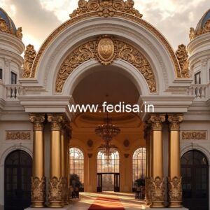 Hotel Elevation Design with Modern Balcony Style No-8529