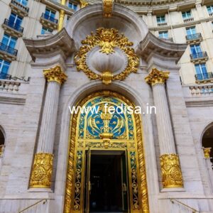 Hotel Elevation Design with Artistic Architecture No-8532