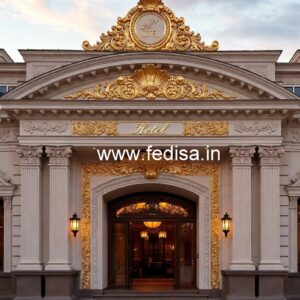 Hotel Building Elevation Design with Modern Appeal No-8539