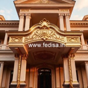 Hotel Elevation Design with Decorative Facade Panels No-8543