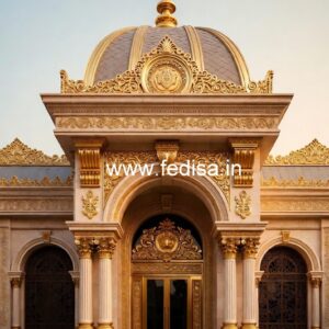 Stylish Hotel Exterior Elevation with Glass Finish No-8548