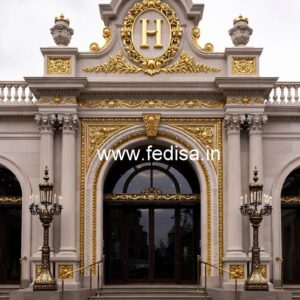 Hotel Elevation Design with Elegant Entrance No-8558